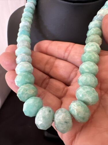 Navajo Sterling Silver Amazonite Bead Necklace | 12mm | 18" | Authentic Native American Handmade | 17302