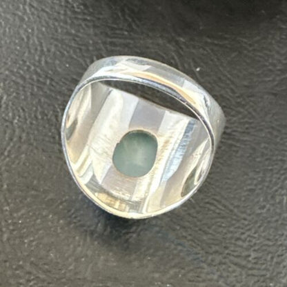 Navajo Blue Larimar Ring | Sterling Silver | Sz 9 | Authentic Native American Handmade | 17651