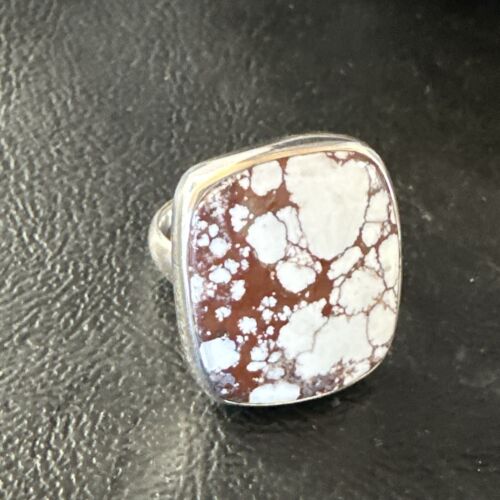 Navajo Wild Horse Turquoise Ring | Sterling Silver | Sz 7 Adjustable | Authentic Native American Handmade | 15546