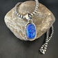 Men's Women's Blue Fire Opal Pendant | Navajo Sterling Silver | Authentic Native American Handmade | 16483