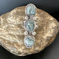 Navajo Blue Spiderweb Turquoise Multi-Stone Ring | Authentic Native American Sterling Silver | Sz 9 | 16707