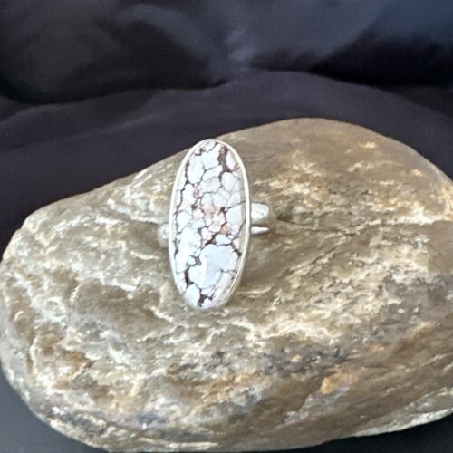 Navajo Wild Horse Turquoise Ring | Sterling Silver | Sz 7 | Authentic Native American Handmade | 17285