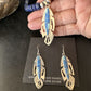 Navajo Opal Feather Multi-Color Lapis Pendant Necklace & Earring Set | Sterling Silver | Authentic Native American Handmade | 15031