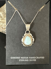 Navajo Dry Creek Turquoise Pendant Necklace | Sterling Silver Chain | Authentic Native American Handmade | 20" | 2578
