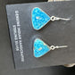 Blue Turquoise Dangle Earrings | Sterling Silver | 1" | Authentic Native American Handmade | 15802