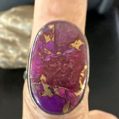 Southwestern Navajo Purple Mojave Turquoise Ring | Sterling Silver | Sz 7 | 15780