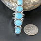 Navajo Women's Cluster Blue Larimar Ring | Authentic Native American Sterling Silver | Multi-Stone | Sz 7 | 16155