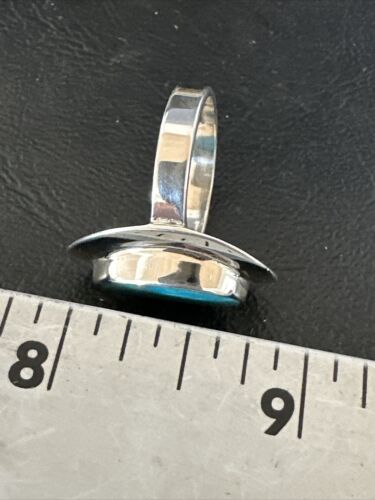 Navajo Sterling Silver Blue Kingman Turquoise Ring | Sz 9 | Authentic Native American Handmade | 17598