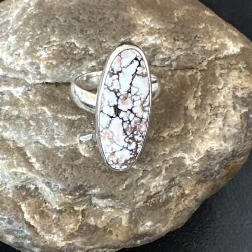 Men's and Women's Wild Horse Turquoise Ring | Navajo Sterling Silver | Sz 7 | 17358