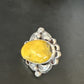 Navajo Yellow Bumble Bee Jasper Ring | Sterling Silver | Sz 9 | Authentic Native American Handmade | 14942