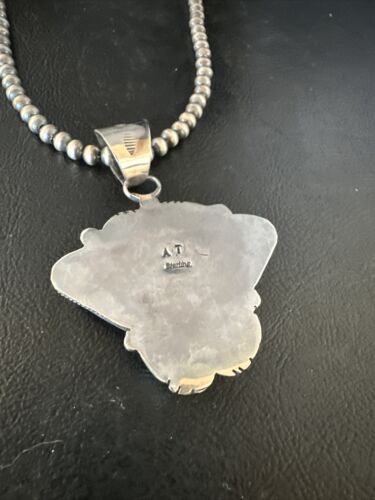 Navajo Pearls Necklace with Purple Charoite Pendant | Sterling Silver | Authentic Native American Handmade | 14883