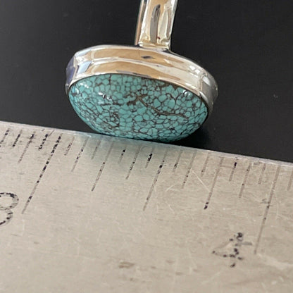 Navajo Spiderweb Blue Turquoise Ring | Sterling Silver | Sz 6.5 | Authentic Native American Handmade | 11438