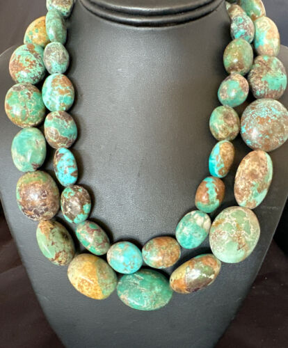 XXL Men's Chunky Spiderweb Turquoise Necklace | Navajo Sterling Silver | 21" | 16239