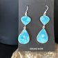 Navajo Blue Kingman Turquoise Dangle Earrings | Sterling Silver | Authentic Native American Handmade | 15106