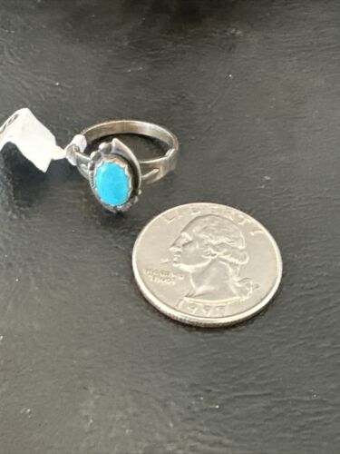 Native American Navajo Blue Turquoise Ring | Sterling Silver | Sz 5.5 | 4449