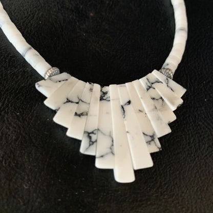Navajo White Howlite Heishi Pearls Bead Necklace | Sterling Silver | Authentic Native American Handmade | 20" | 14209