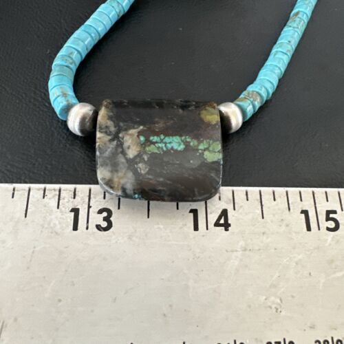 Navajo SpiderWeb Turquoise Heishi Pearls Necklace | Sterling Silver | 20" | Authentic Native American Handmade | 16911