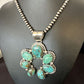 Men's Blue Turquoise Naja Pendant Necklace | Navajo Pearls | Sterling Silver | Native American Handmade | 16108