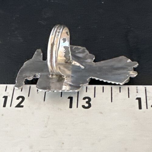 Zuni Turquoise Onyx Peyote Bird Inlay Ring | Sterling Silver | Sz 7 | Authentic Native American Handmade | 15390