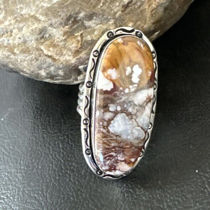 Navajo Wild Horse Turquoise Ring | Sterling Silver | Sz 10 | Authentic Native American Handmade | 16472