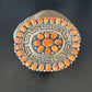 Navajo Orange Spiny Oyster Cluster Concho Belt Buckle | Sterling Silver | Authentic Native American Handmade | 16344