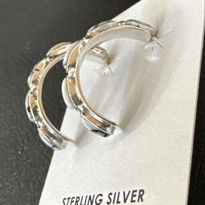 White Buffalo Turquoise Earrings | Sterling Silver | Southwestern Handmade | 1" | 16743