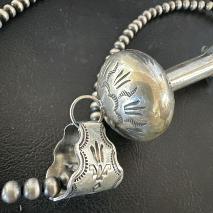 Native American Navajo Sterling Silver Necklace | 3" Naja Pendant | 20" | 16803