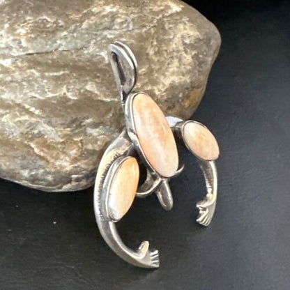 Navajo Pink Conch Necklace with Naja Pendant | Sterling Silver | Authentic Native American Handmade | 15149