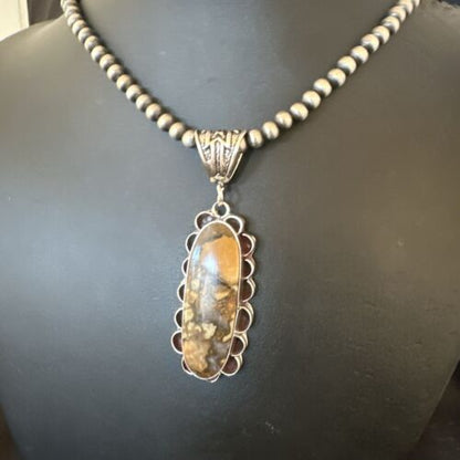Navajo Wild Horse Necklace Pendant | Sterling Silver | Authentic Native American Handmade | 16989