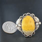 Navajo Yellow Bumble Bee Jasper Ring | Sterling Silver | Sz 9 | Authentic Native American Handmade | 14943