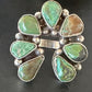 Navajo Green Turquoise Cluster Ring | Authentic Native American Sterling Silver | Multi-Stone | Sz 9 | 15660