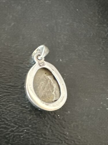Navajo Blue Bisbee Turquoise Pendant | Sterling Silver | 1" | Authentic Native American Handmade | 17253