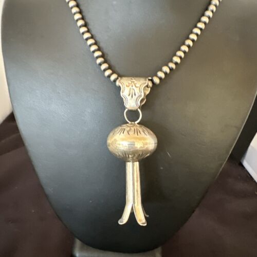 Native American Navajo Sterling Silver Necklace | 3" Naja Pendant | 20" | 16803