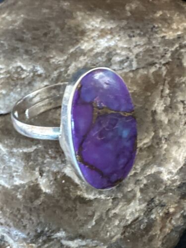 Adjustable Sterling Silver Purple Mojave Turquoise Ring | Sz 10 | 15612