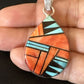 Women's Blue Turquoise & Spiny Oyster Inlay Pendant | Navajo Sterling Silver | Authentic Native American Jewelry | 15196