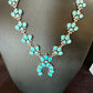 Rare Sleeping Beauty Kingman Turquoise Squash Blossom Necklace | Sterling Silver | 16269