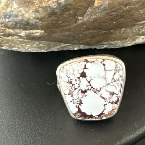Men's Women's Wild Horse Turquoise Ring | Navajo Sterling Silver | Sz 7 | Authentic Native American Handmade | 17286