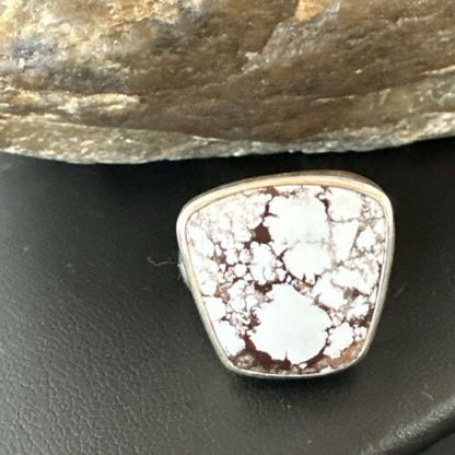 Men's Women's Wild Horse Turquoise Ring | Navajo Sterling Silver | Sz 7 | Authentic Native American Handmade | 17286