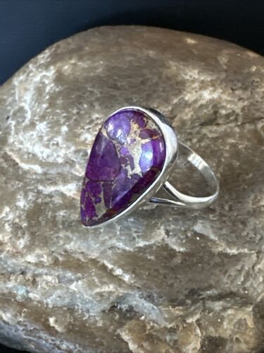Southwestern Navajo Purple Mojave Turquoise Ring | Sterling Silver | Sz 10 | 15610