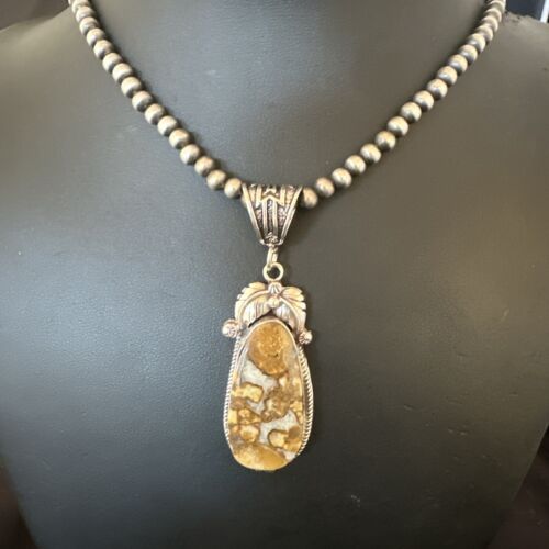 Navajo Wild Horse Necklace Pendant | Sterling Silver | Authentic Native American Handmade | 16983