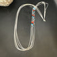 Multi-Color Liquid Silver Heishi Necklace | 5-Strand Sterling Tubes | 25" | Authentic Native American Handmade | 15136