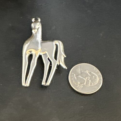 Navajo Horse Pendant Necklace | Sterling Silver | 2.25" | Authentic Native American Handmade | 15172