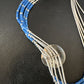 Navajo Concha Blue Denim Lapis Heishi Liquid Sterling Silver 5-Strand Necklace 20" | 15875