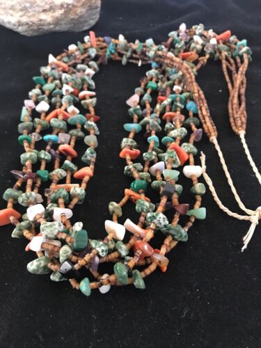 Santo Domingo Multi-Stone Bead Necklace | 32" | Authentic Native American Handmade | 3992