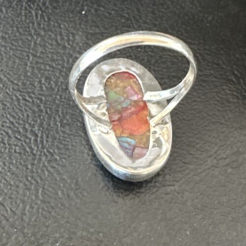 Navajo Turquoise Spiny Oyster Ring | Sterling Silver | Sz 8 | Authentic Native American Handmade | 16610