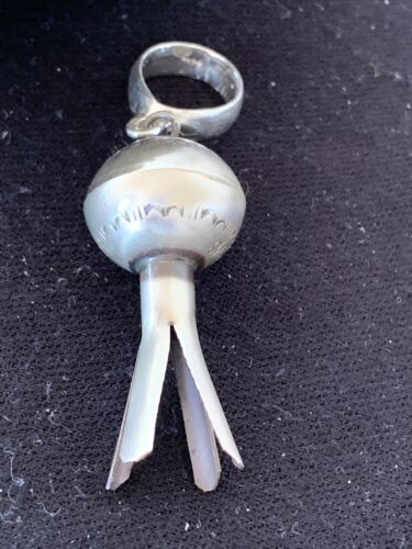 Navajo Naja Pendant | Sterling Silver | Handmade Pearls | 2.5" | Authentic Native American | 1255