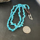 Navajo Blue Kingman Nugget Turquoise Necklace | 2 Strand | Sterling Silver | 20" | 15341