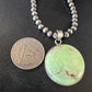 Navajo Green Gaspeite Pendant Necklace | Sterling Silver | Authentic Native American Handmade | 15491