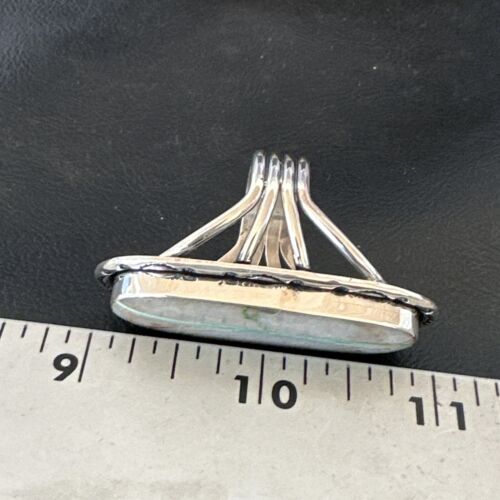 Navajo Ribbon Boulder Green Turquoise Ring | Sterling Silver | Sz 11 | 16475