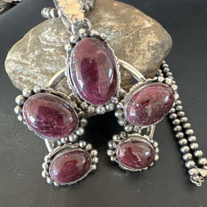 Navajo XL Purple Spiny Oyster Naja Pendant Necklace | Sterling Silver | 16100